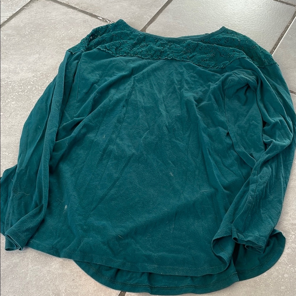 Elegant Teal Lace Women's Top